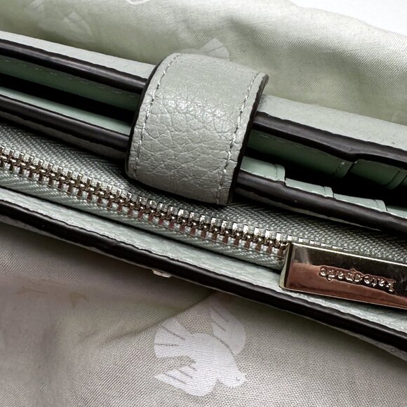 Kate Spade Lena Medium Leather Bifold Wallet in Green (Light Mint) - Picture 3 of 9